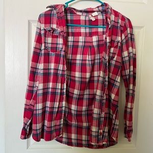 100% cotton plaid button down